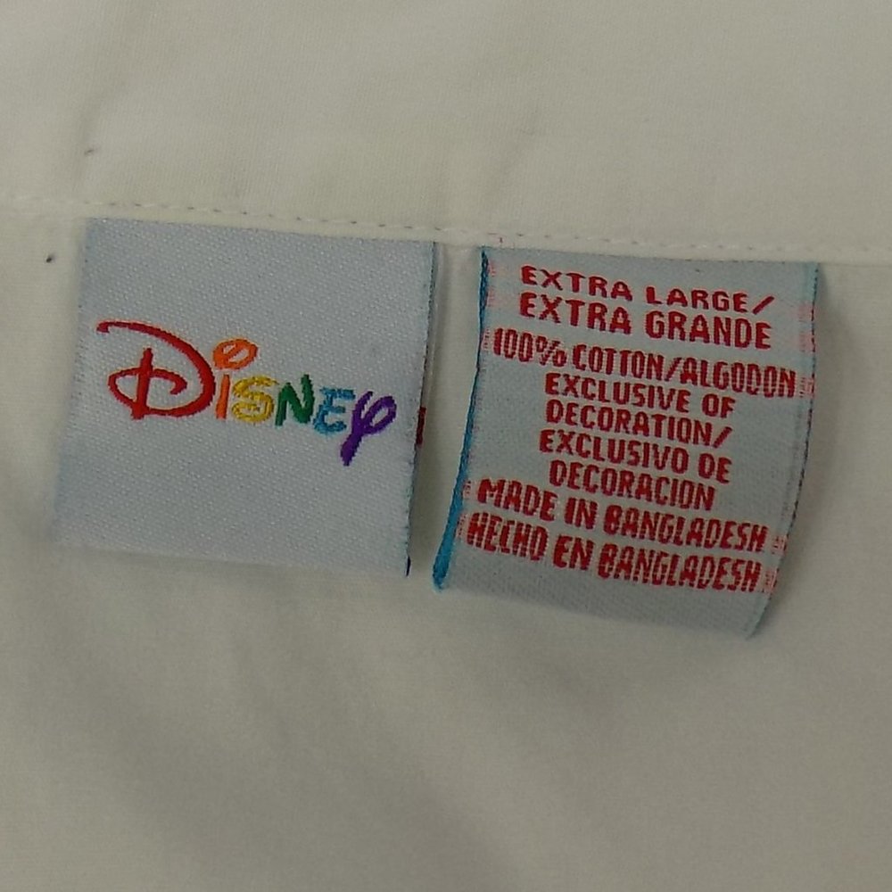 Disney White Sleeveless Collared Cotton Button Front USA Flag Top Size XL - Picture 5 of 5